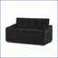 Canapé-lit Mid-Century en velours avec dossier réglable de 47 po, USB / Type-C, canapé-lit pour petits espaces | Noir | Velours | Accoudoirs carrés