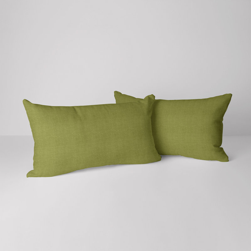 Housse de coussin rectangulaire S&G Slubb, Herbe