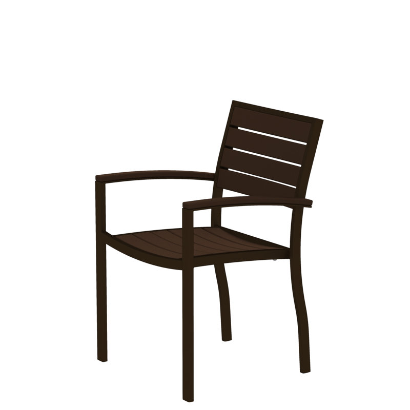 Chaise de salle à manger POLYWOOD Euro, Blanc, Acajou