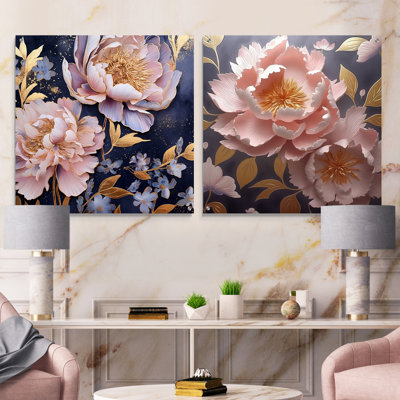 Gard - coquelicots, ensemble d'acryliques sur verre, ensemble de 2