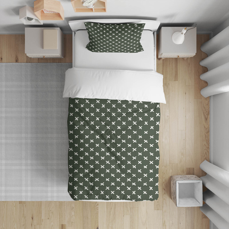 Ensemble d'édredon léger Criss Cross, Vert