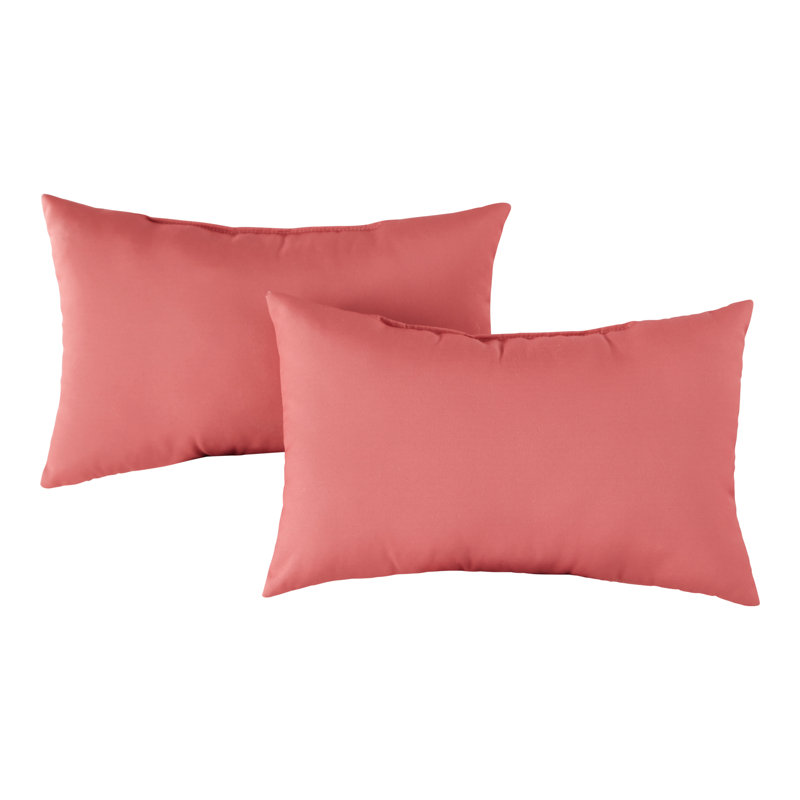 Henrich Outdoor Reversible Throw Pillow, Coral, Set of 4