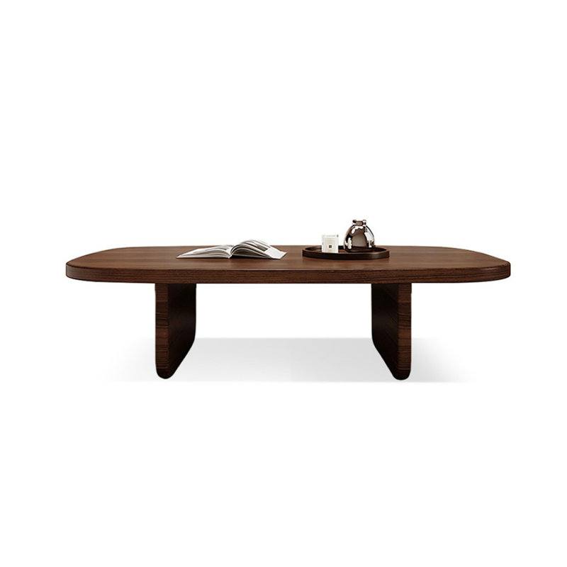Nut-brown Solid Wood Rectangular Coffee Table, 15.75" H x 39.37" L x 19.69" W