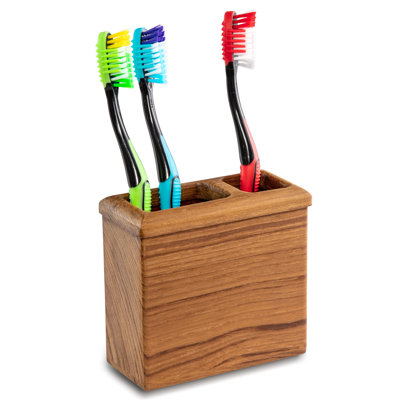 Porte-brosse à dents rectangulaire en teck