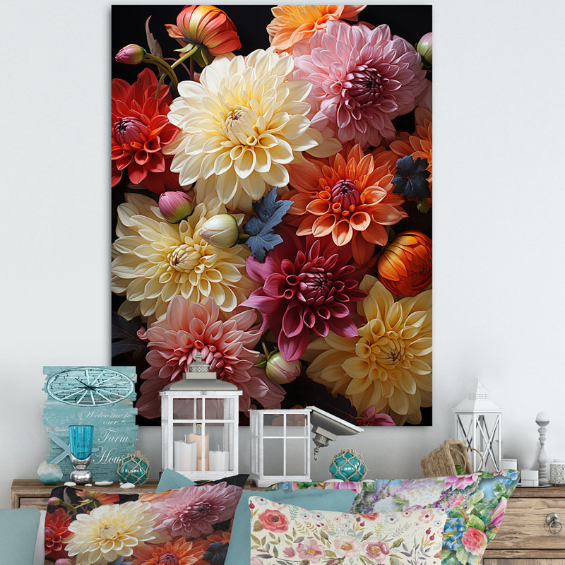 Ellera Mums Autumn Hues Showcases I, H 44 po x l 34 po x P 1,5 po, Toile tendue
