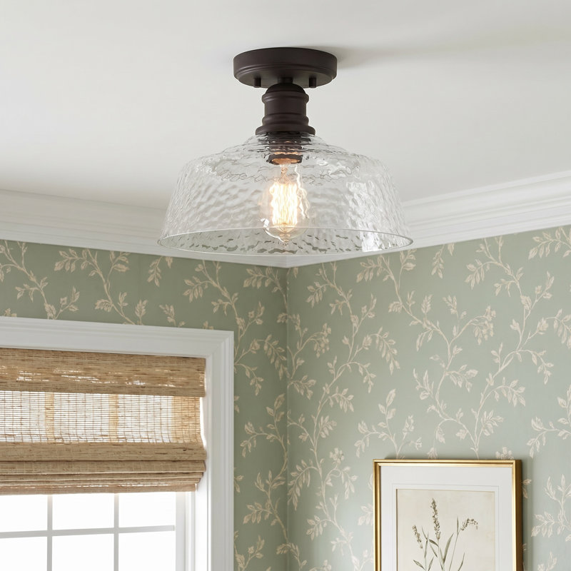 Lindholm 1-Light Dimmable Semi Flush Mount, Oil Rubbed Bronze