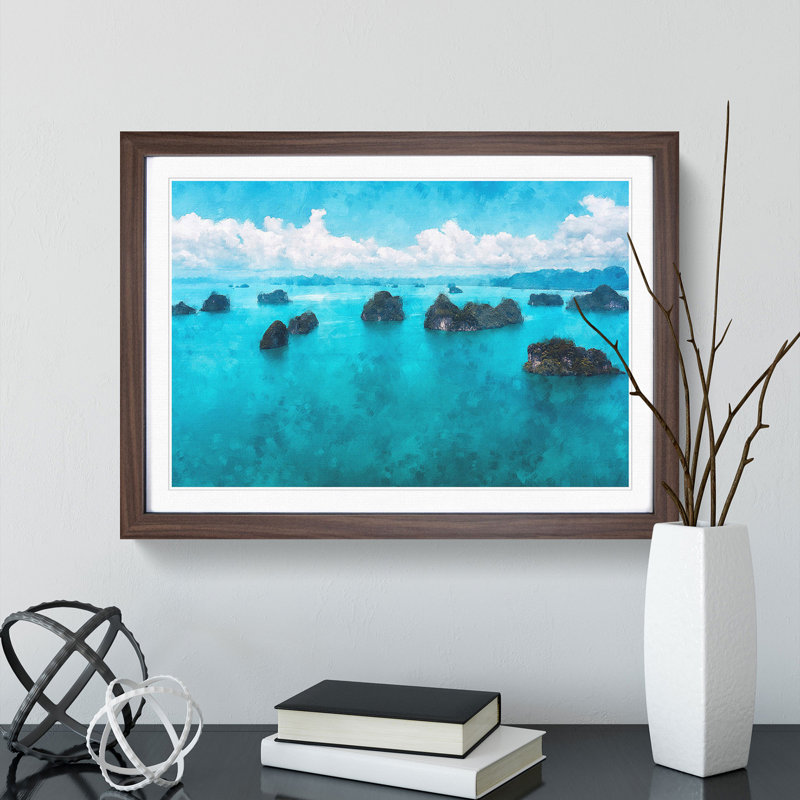 Ko Hong in Thailand - Picture Frame Painting Print, 45cm H x 63cm W x 2cm D, Walnut Framed
