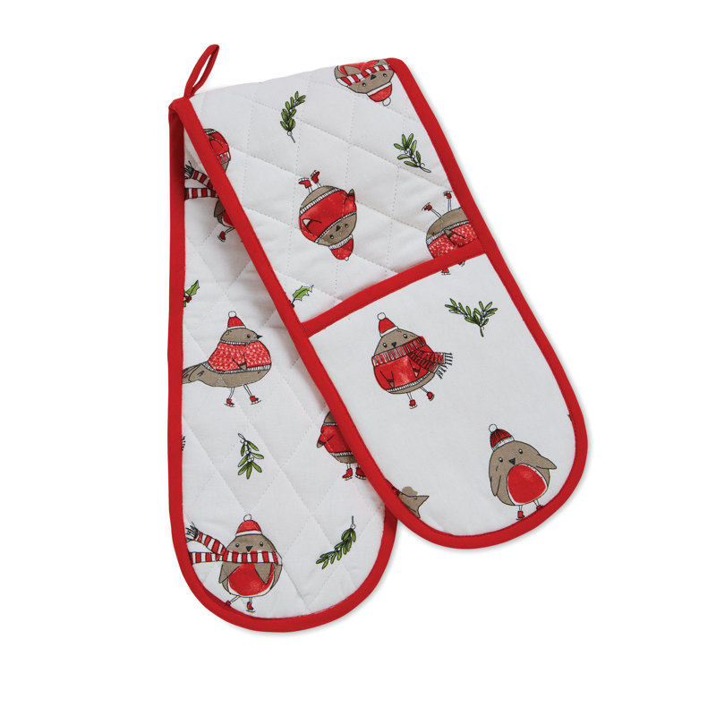 Christmas Robins Double Oven Glove