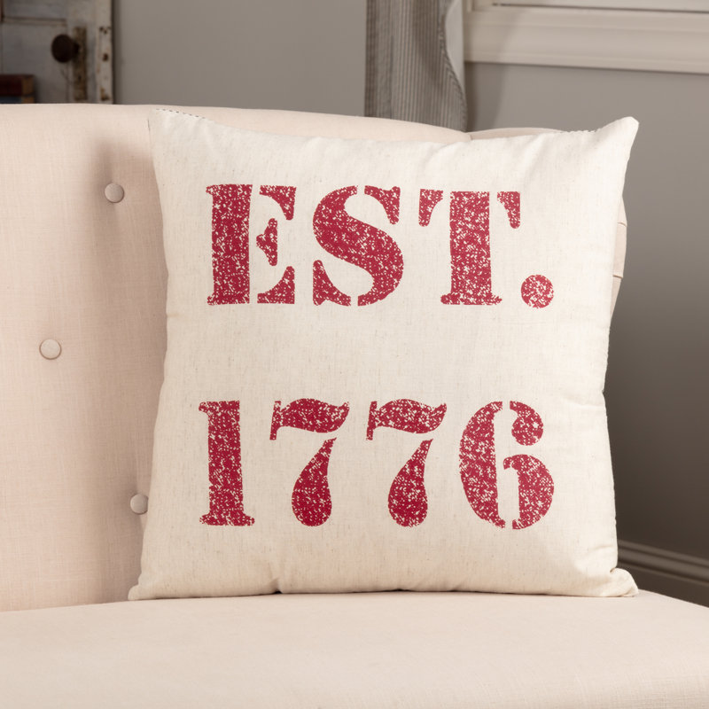 Hatteras 18" Square Patriotic Cotton Blend Throw Pillow