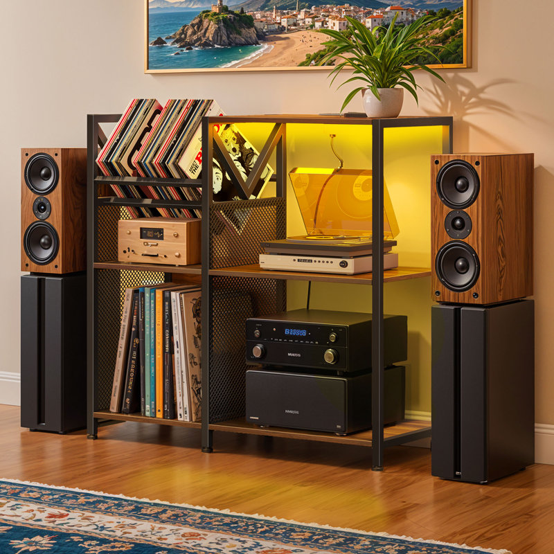 Table de rangement pour disque vinyle 3 niveaux