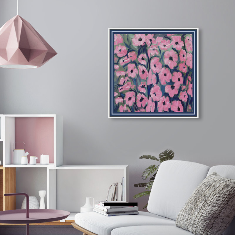Night Blooms Print by Oliver Gal, 25"H x 25"W, White Floater Frame