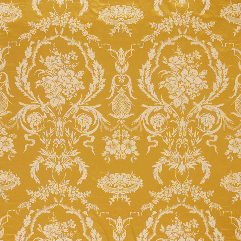 Suffolk Arabesque Silk Fabric, Tigers Eye