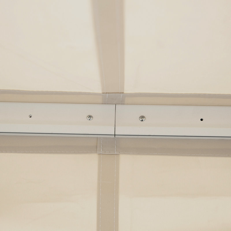 Auvent de terrasse beige escamotable 8 pi x 7 pi - Pare-soleil manuel pour terrasse, réglable sur supérieur et résistant à la chaleur, sur mesure