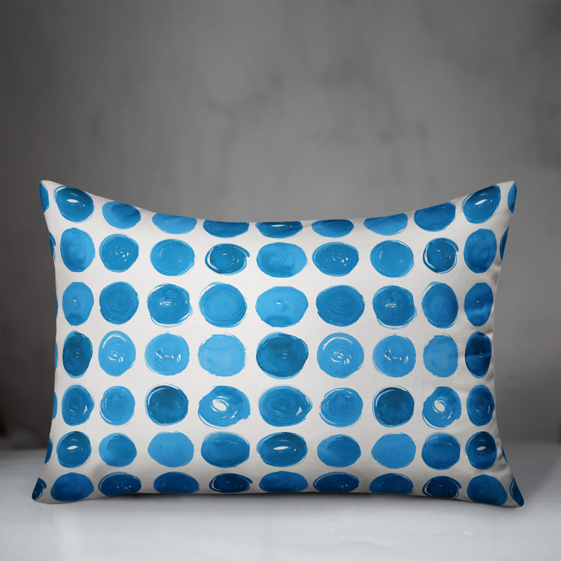 Polka Dots Reversible Throw Pillow, No Fill, Blue/White