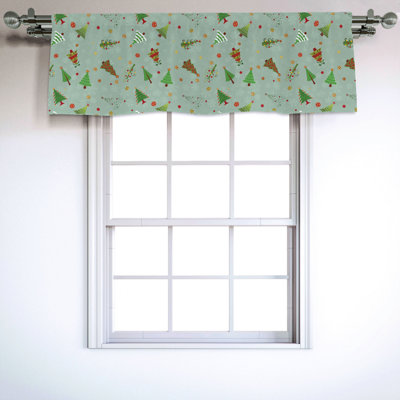 Sateen Floral Ruffled Window Valance
