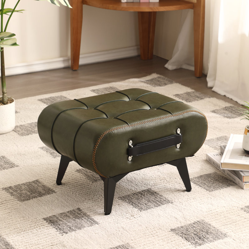 Repose-pieds rembourré en similicuir, repose-pieds, tabouret décoratif pour la maison, Vert
