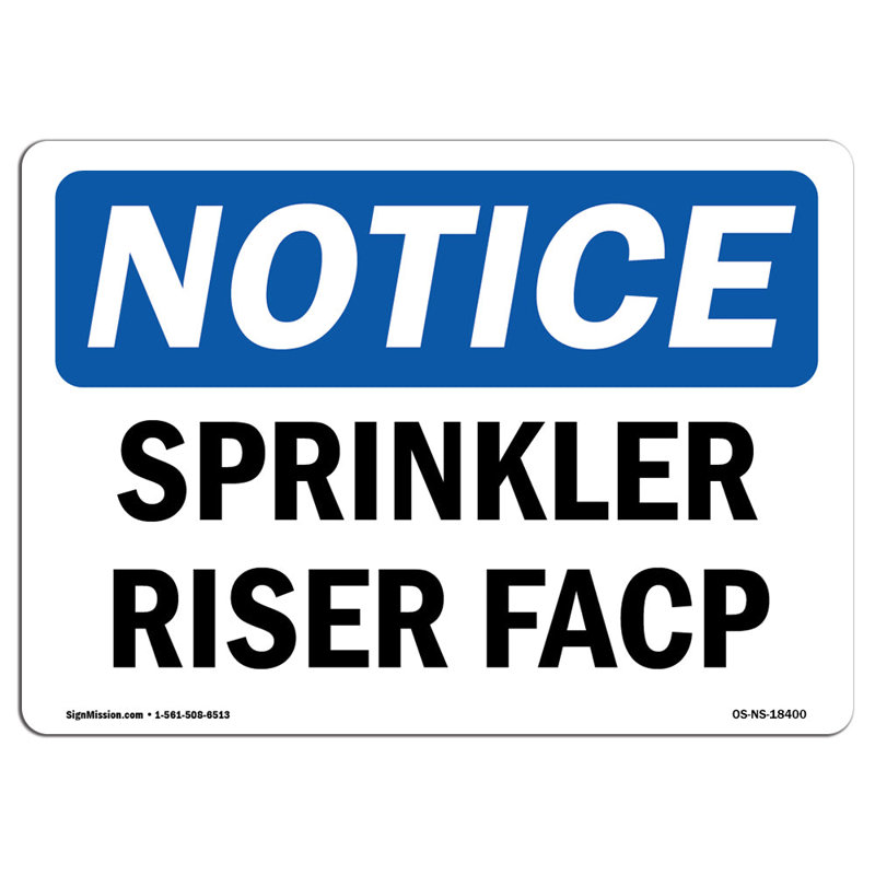 Sprinkler Riser Facp Sign