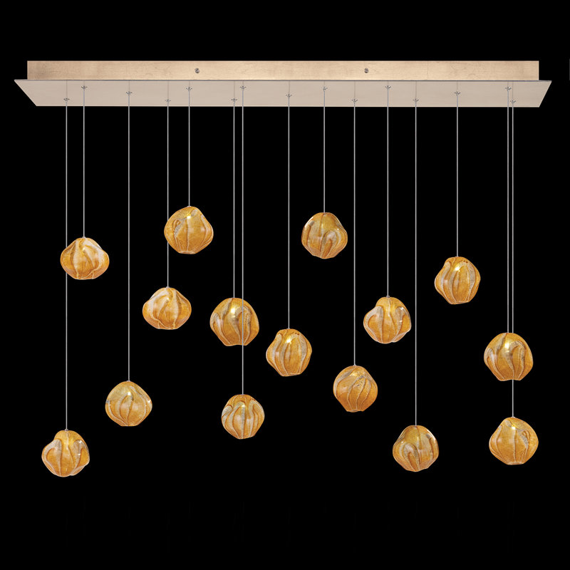 Luminaire suspendu rectangulaire 48 po Vesta, Or