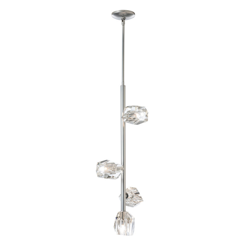 Gatsby 4 - Light Cluster Geometric Pendant, Sterling