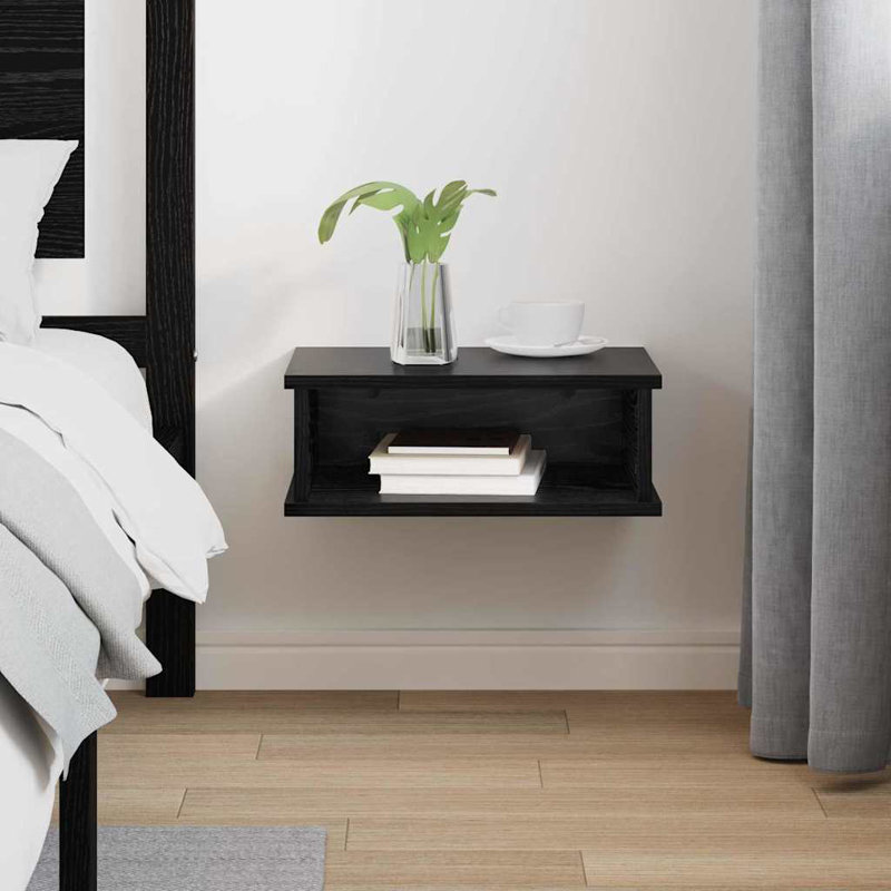 40cm W Manufactured Wood Bedside Table, Black