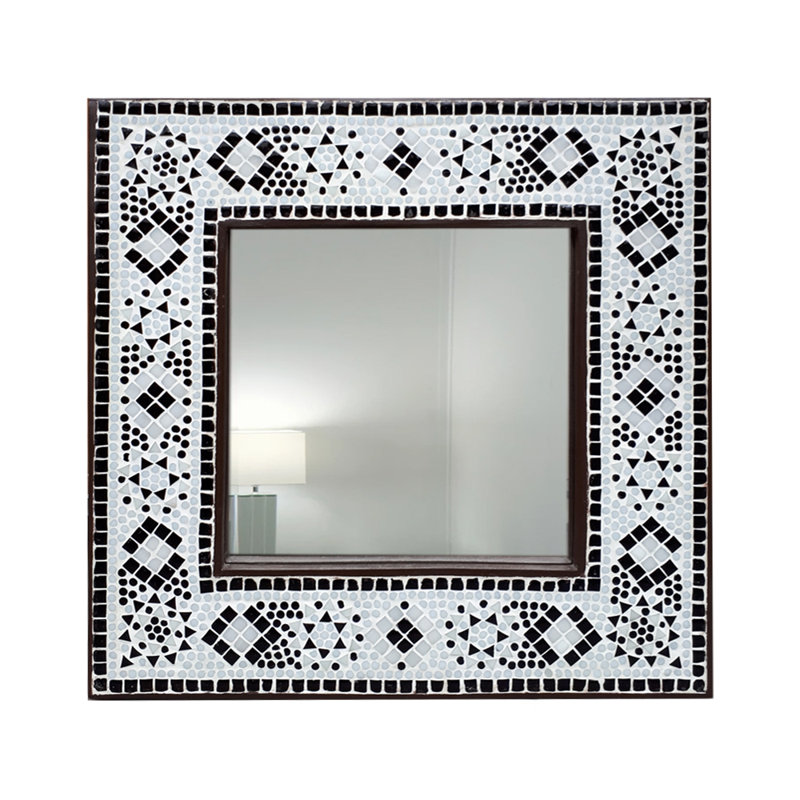 Celis Flat Wall Mirror, Black/White