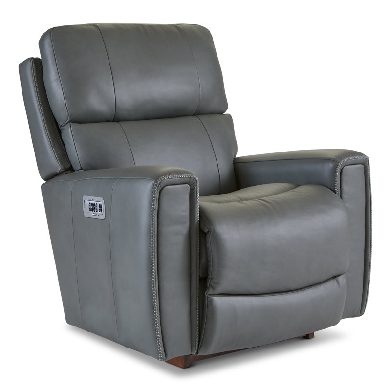 Fauteuil inclinable berçant en cuir Apollo, Similicuir gris foncé, Électrique