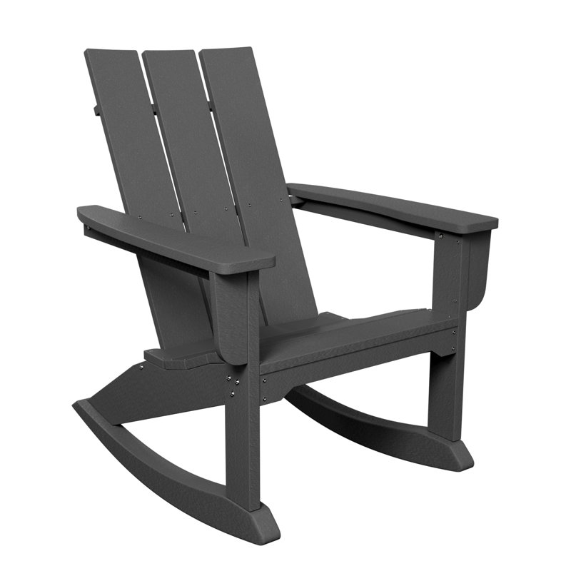 Chaise Adirondack berçante en PEHD Wolak, Gris