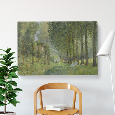 Rest Along The Stream by Alfred Sisley - Wrapped Canvas Painting