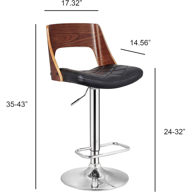 Tabouret de bar pivotant à dossier en bois cintré Bentwood