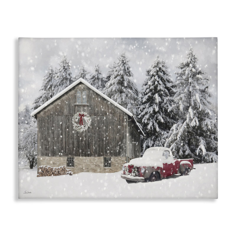 Art mural sur toile «Snow Covered Farm Scene» par Lori Deiter, H 16 po x l 20 po