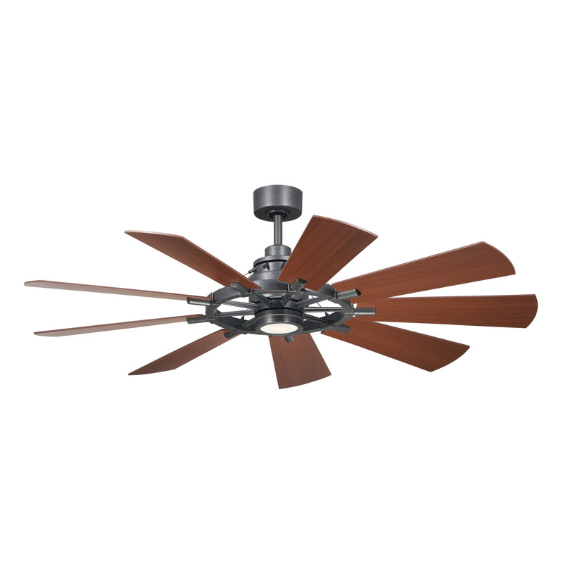Gentry 60'' Ceiling Fan with LED Lights, Anvil Iron