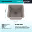 Évier de cuisine 16 po x 18 po en quartz platine, évier simple, évier encastré, évier de cuisine en granite-101021190