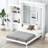 Queen Size White Space - Saving Bed, Louvered Style Storage, Pine Wood