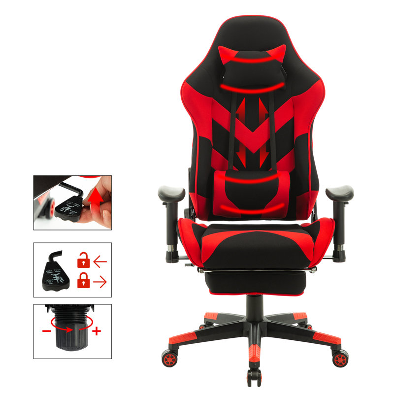 Inbox Zero PC & Racing Game Chair, Red