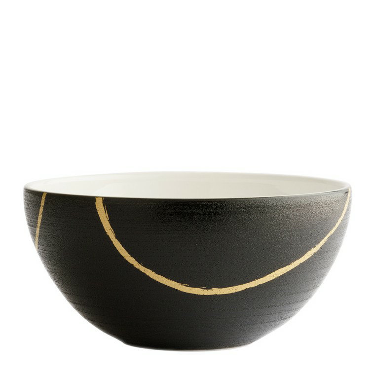 Handmade Bone China Cereal Bowl, Black