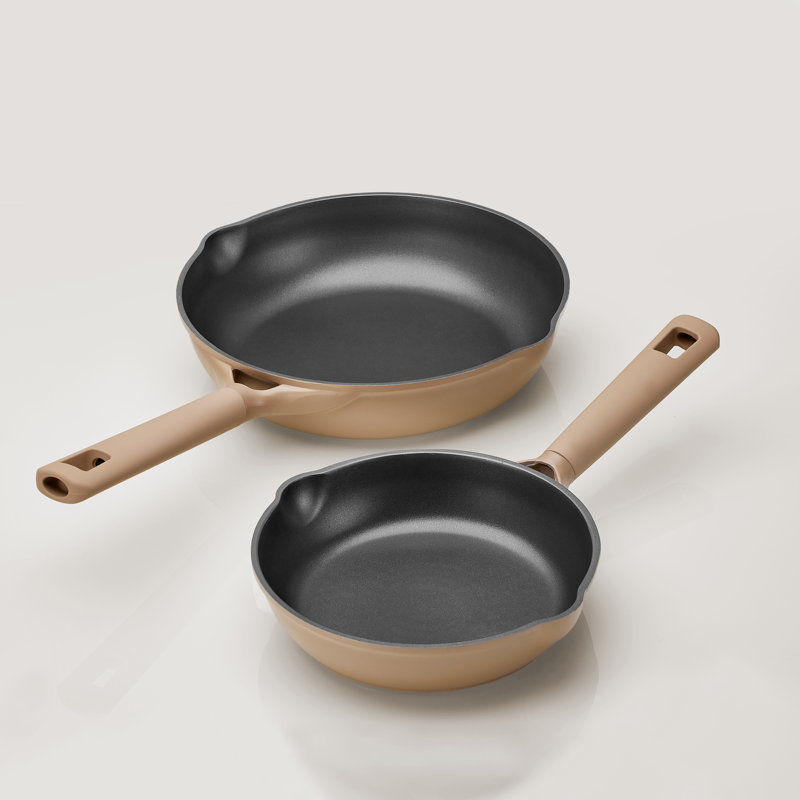 Ensemble de 9 casseroles et poêles brunes CAROTE antiadhésives, batterie de cuisine à induction, ensemble de cuisson antiadhésif pour la cuisine