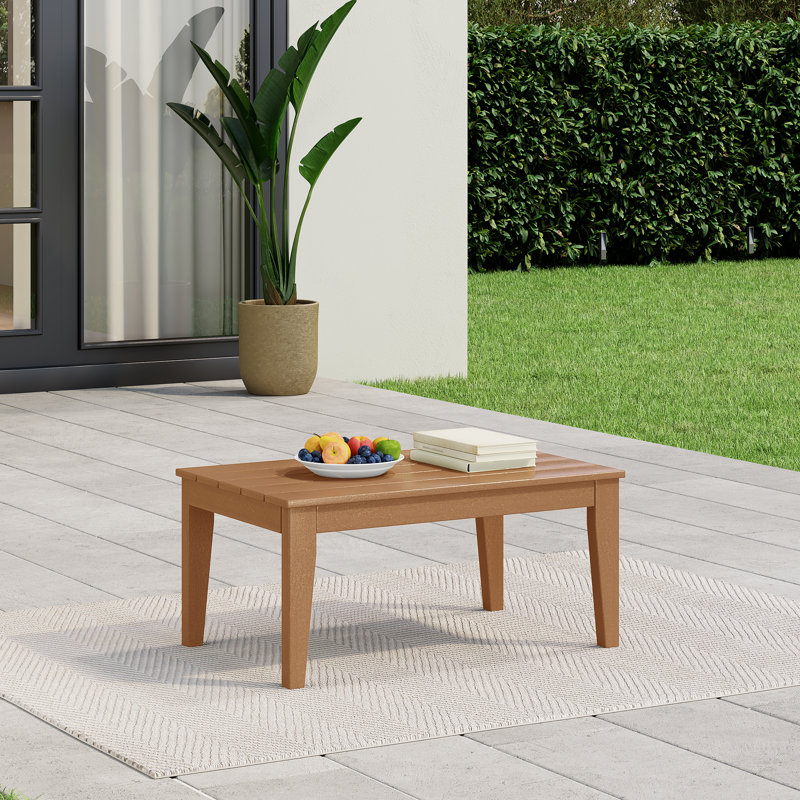 Laguna HDPE Patio Coffee Table, Teak