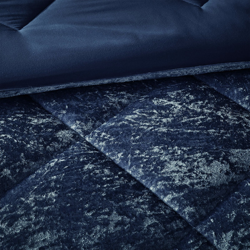 Édredon en velours bleu marine pour très grand / très grand lit - Tissu de luxe, Fer à repasser à vapeur, Marine