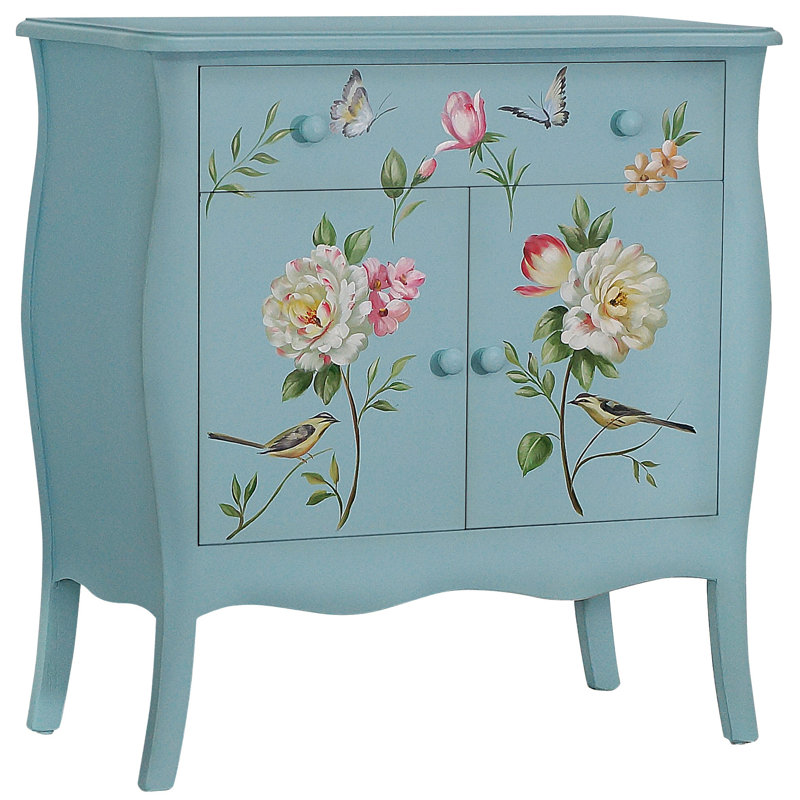 Armoire décorative à 2 portes Sanger, Bleu pâle