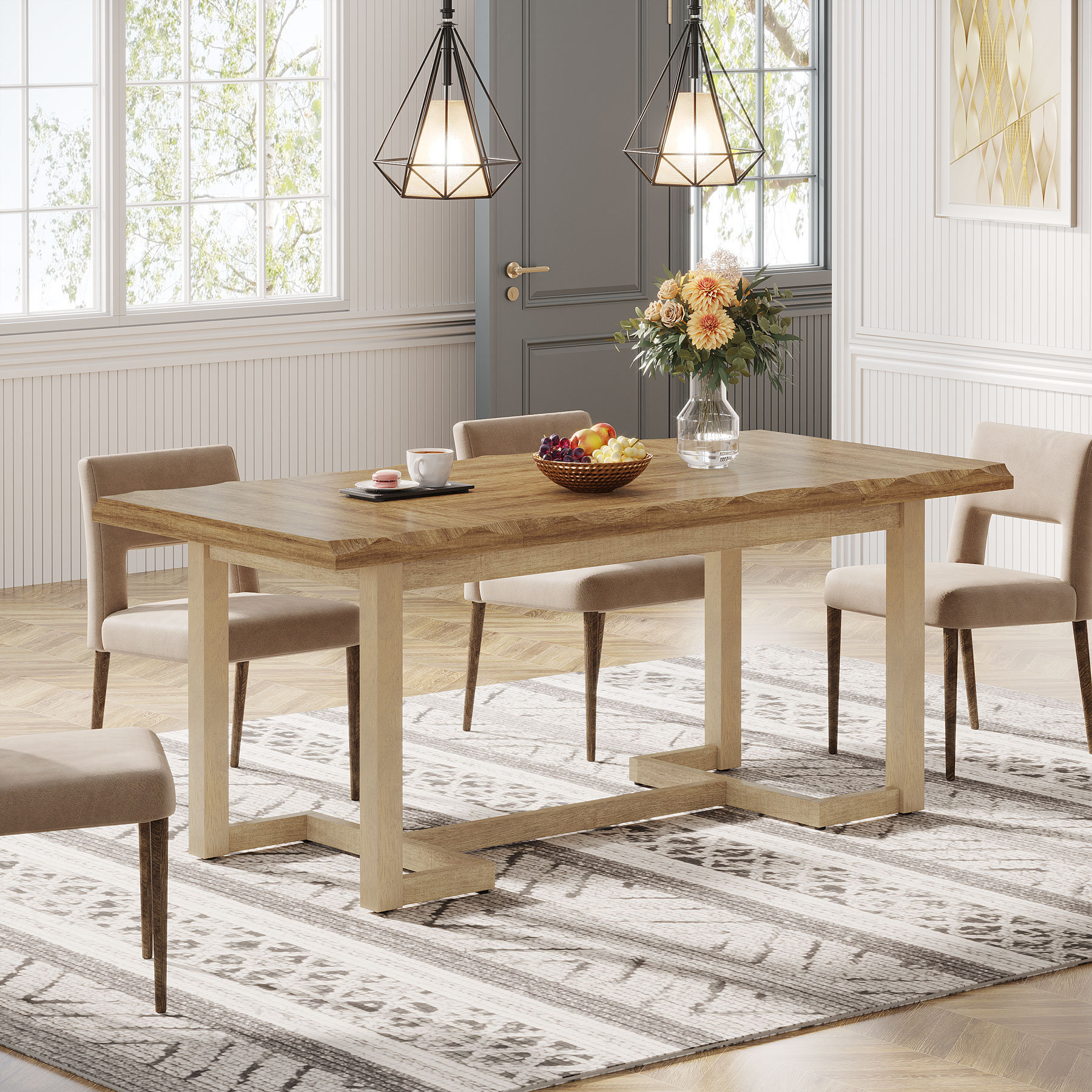 Red Barrel Studio 63 Inch Rectangular Wood Dining Table Reviews 