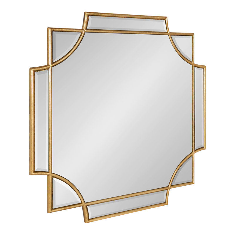 Ocilla Flat Mirror, 24" x 24", Gold