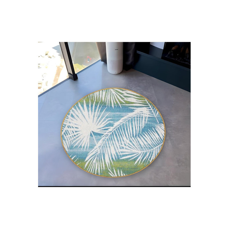 Tapis rond lavable à la machine, Sous-tapis rond 3 pi 3 po inclus