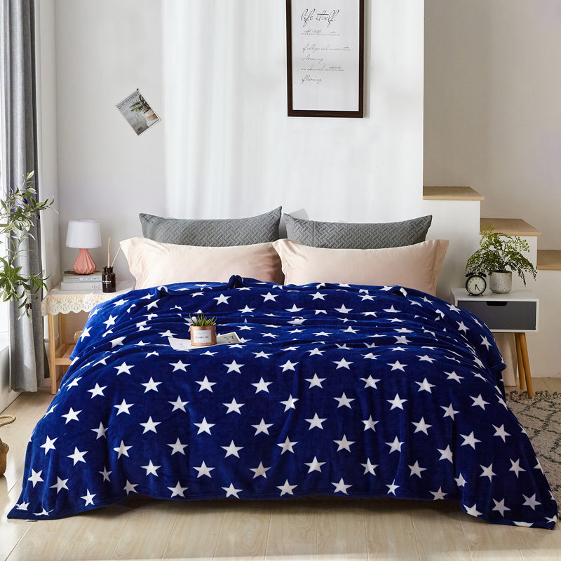 Couverture en molleton FL2020-KQ01-11 Star, Grand, Bleu marine