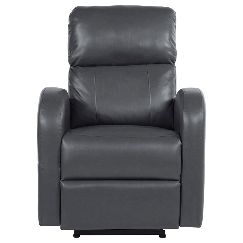 Josephina Upholstered Power Recliner Chair Grey, Gray Faux Leather