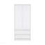 Armoire 2 tiroirs, porte double, tringle de suspension - blanc-1508913982