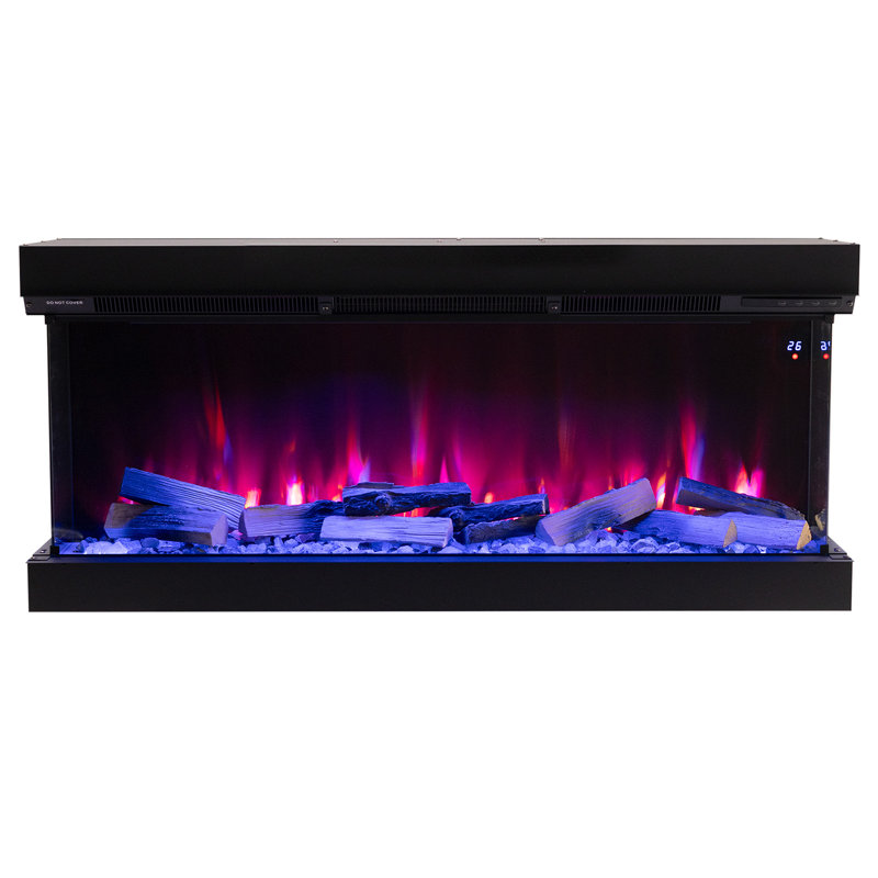 Symple Stuff 118.7 cm W Black Electric Fireplace with 5120 BTU