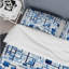 Ensemble de housse de couette géométrique Eivie Blue Geometric Matrix Fantasy - microfibre de polyester-612311403