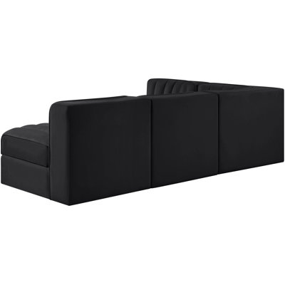 Demars Velvet Performance Fabric Upholstered 4Pc. Modular Sectional