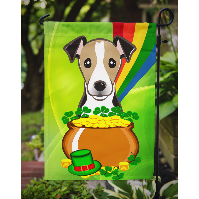 Drapeau de jardin Arella St. Patrick's, Terrier Jack Russell (chocolat)