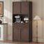 Garde-manger cannelé 70 po avec comptoir, portes et tiroir, armoire de rangement haute autoportante 70 po-1840877129